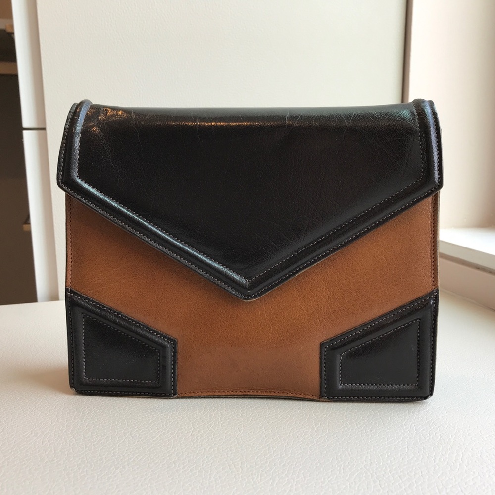 Yves Saint Laurent Black and Brown Bag